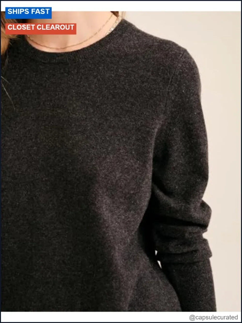 100% Pure Mongolian Cashmere Crewneck Sweater - Lightweight Pullover